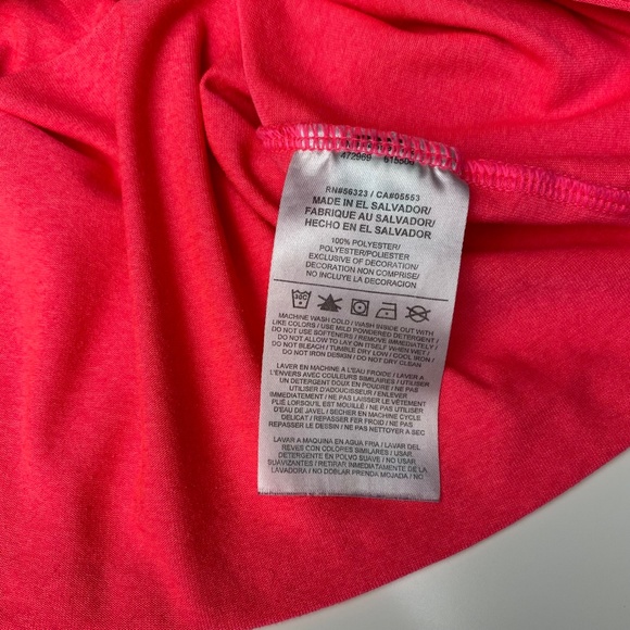 Womens Neon Pink Nike Dri-Fit Running Training Gym Workout Short Sleeve Shirt - Picture 8 of 11